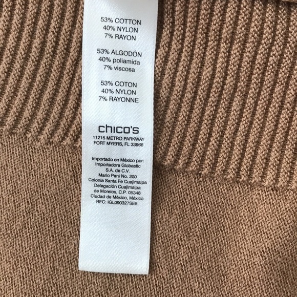 2/$50 CHICO’S Brown Long Sleeve Open Front Cardigan Sweater Size XL - Picture 4 of 7